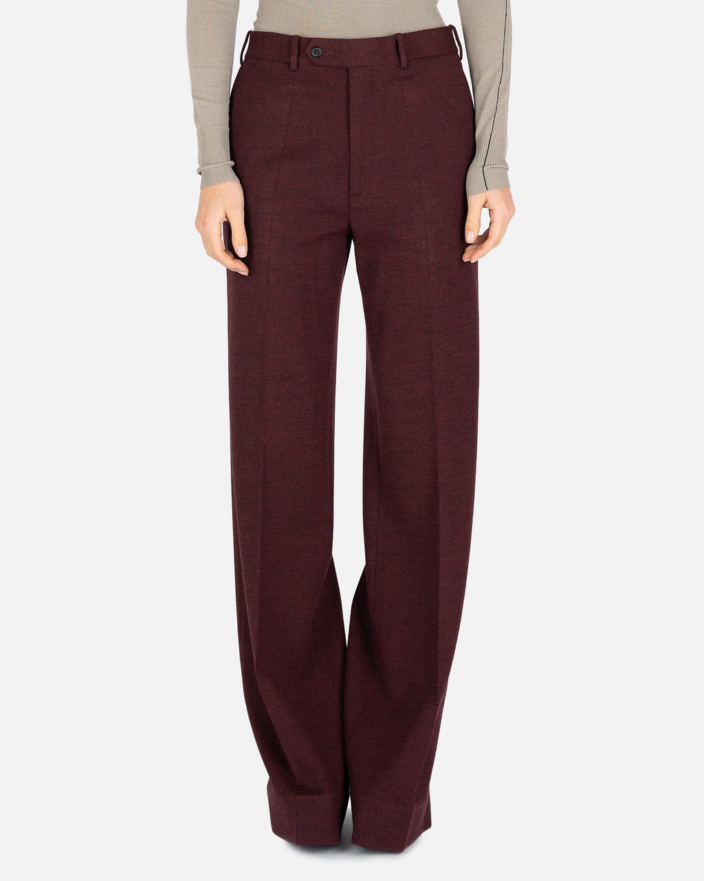 Wide Leg Trousers In Burgundy Maison margiela – Гарантія оригінальності – боковий вид