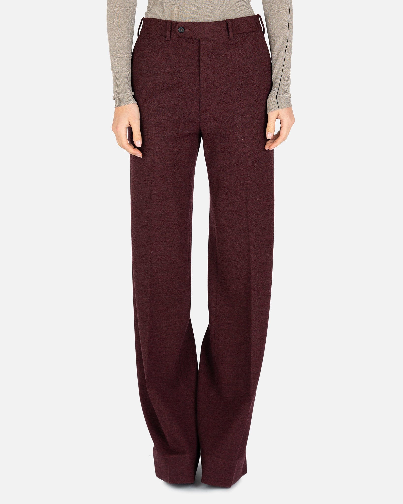 Wide Leg Trousers In Burgundy Maison margiela – Гарантія оригінальності – боковий вид