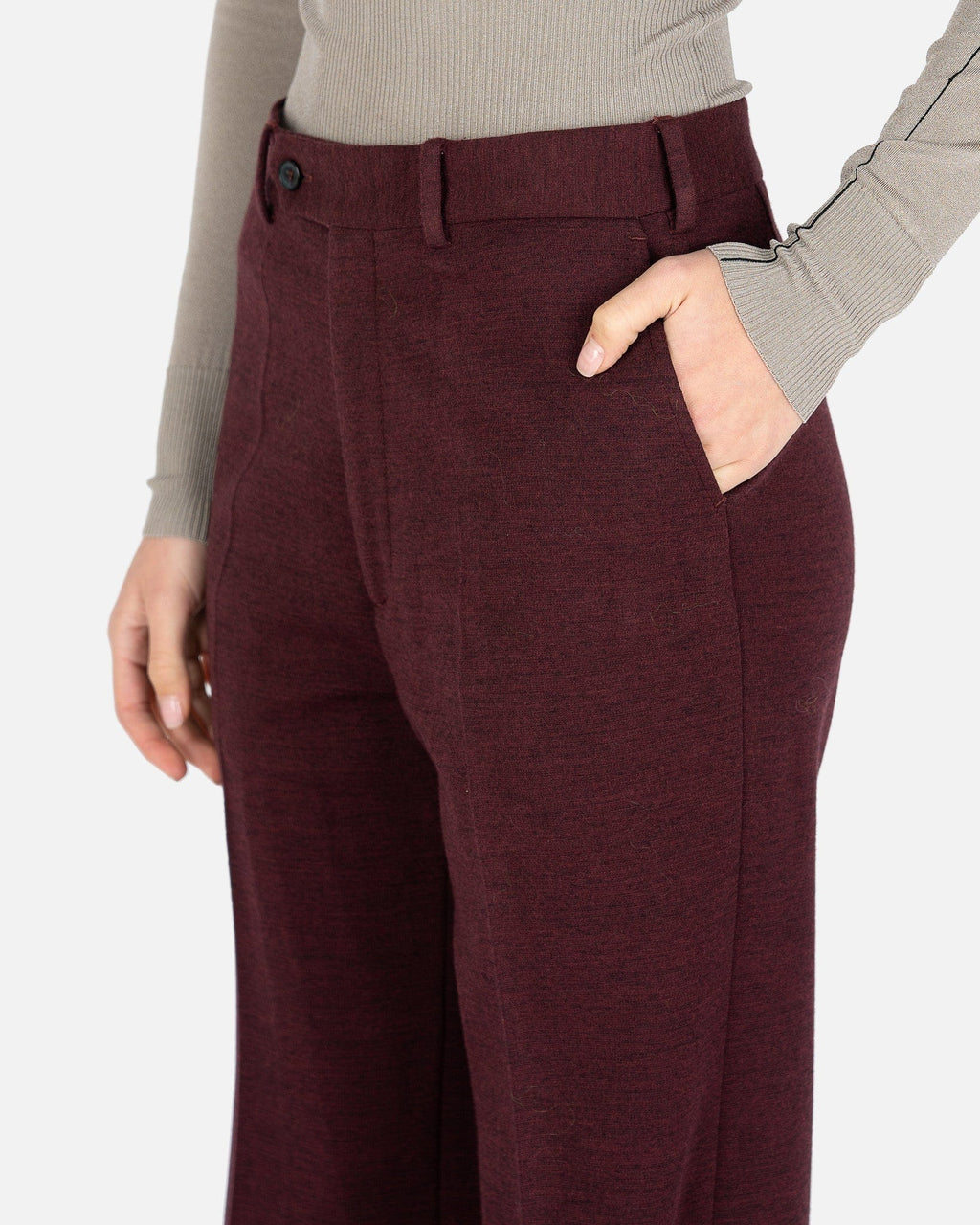 Wide Leg Trousers In Burgundy Maison margiela – Гарантія оригінальності – збільшений вид