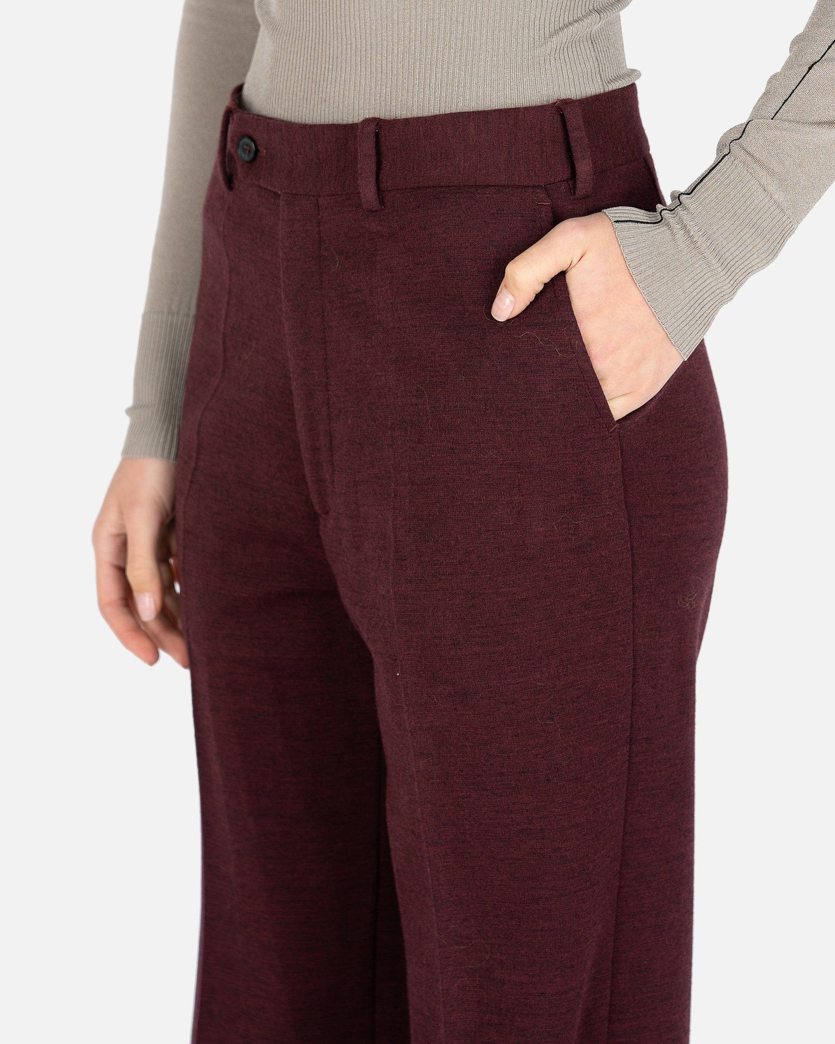 Wide Leg Trousers In Burgundy Maison margiela – Гарантія оригінальності – збільшений вид