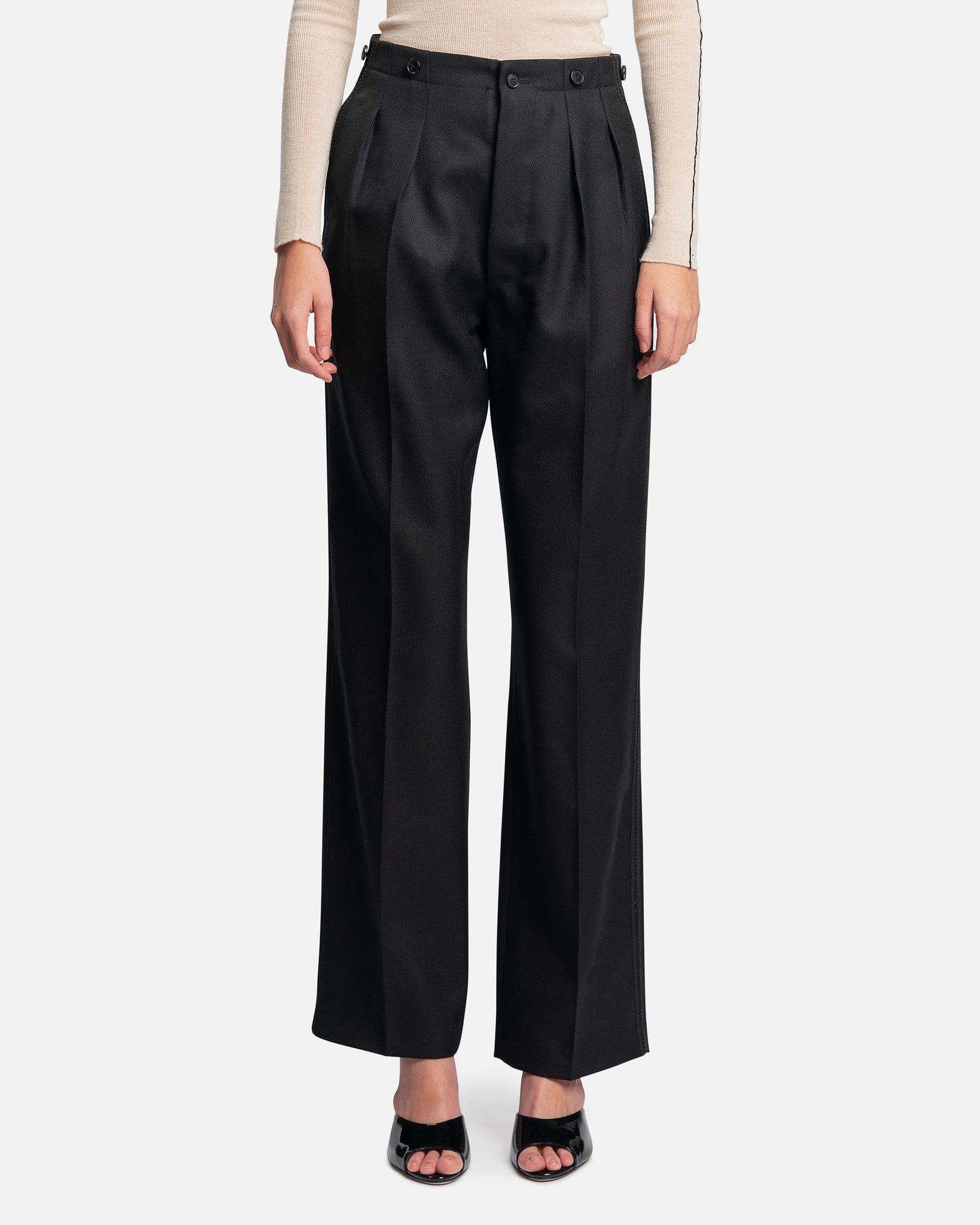 Оригінальна Wide Legged Trousers In Black Maison margiela – боковий вид