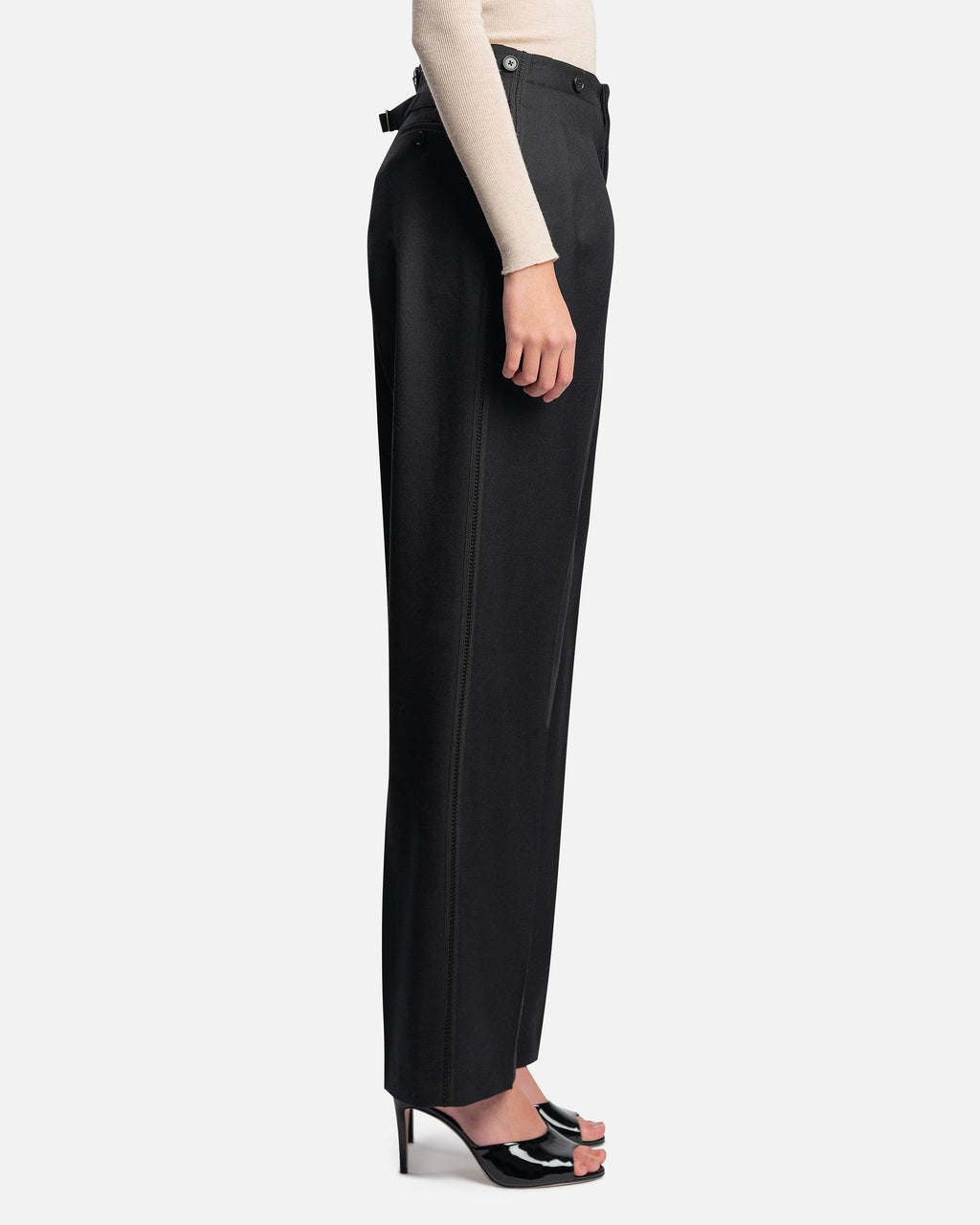 Оригінальна Wide Legged Trousers In Black Maison margiela – вид ззаду