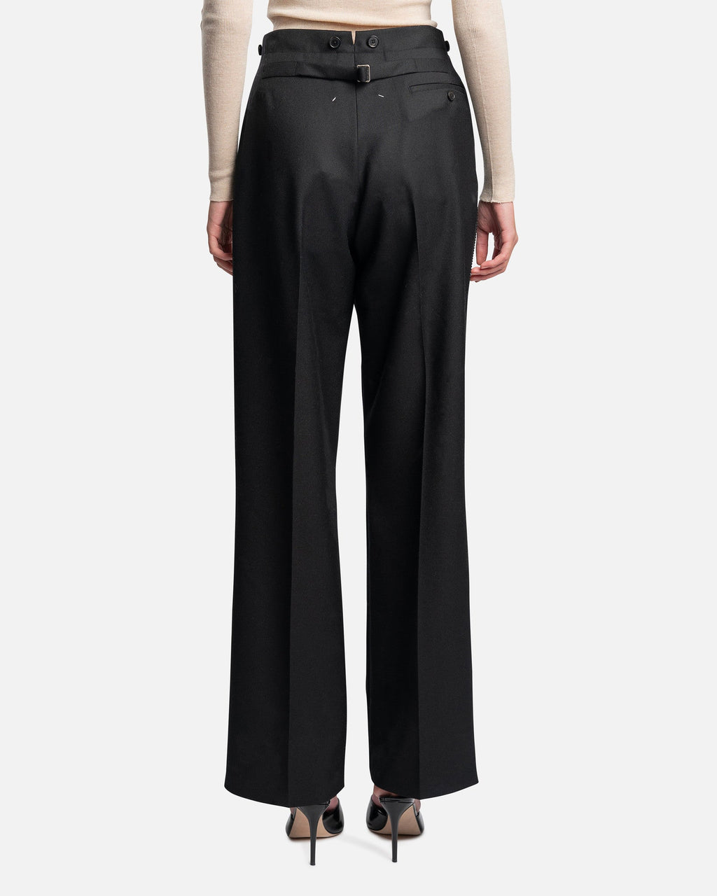Оригінальна Wide Legged Trousers In Black Maison margiela – детальний вид