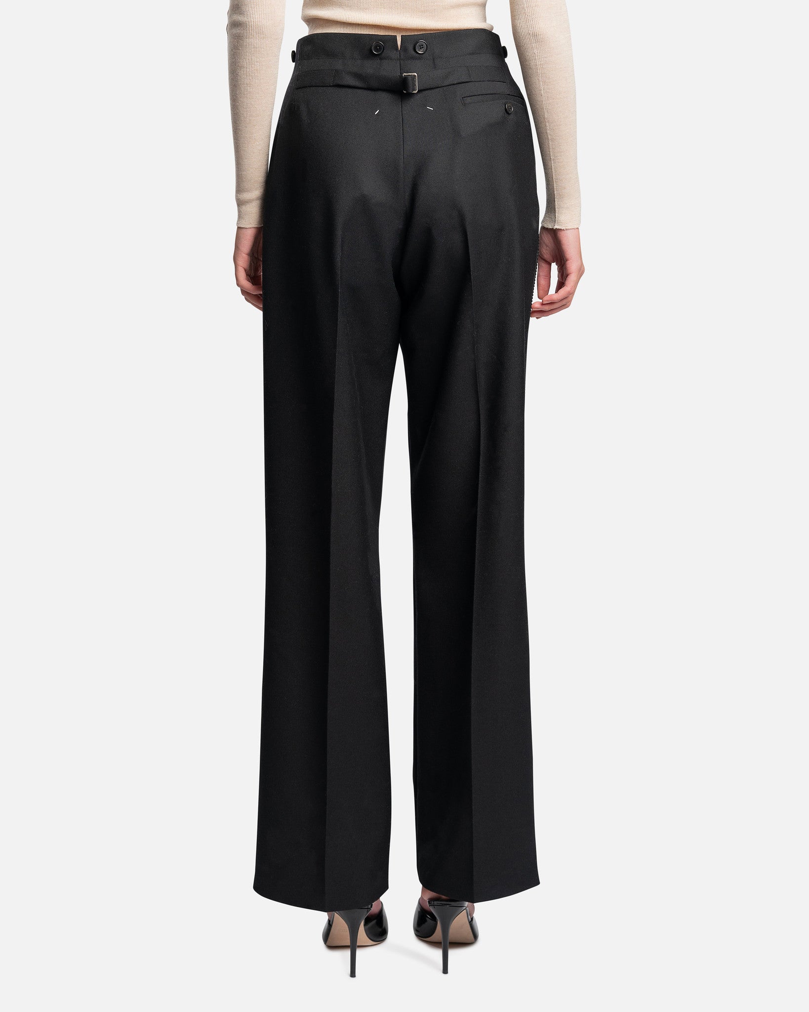 Оригінальна Wide Legged Trousers In Black Maison margiela – детальний вид