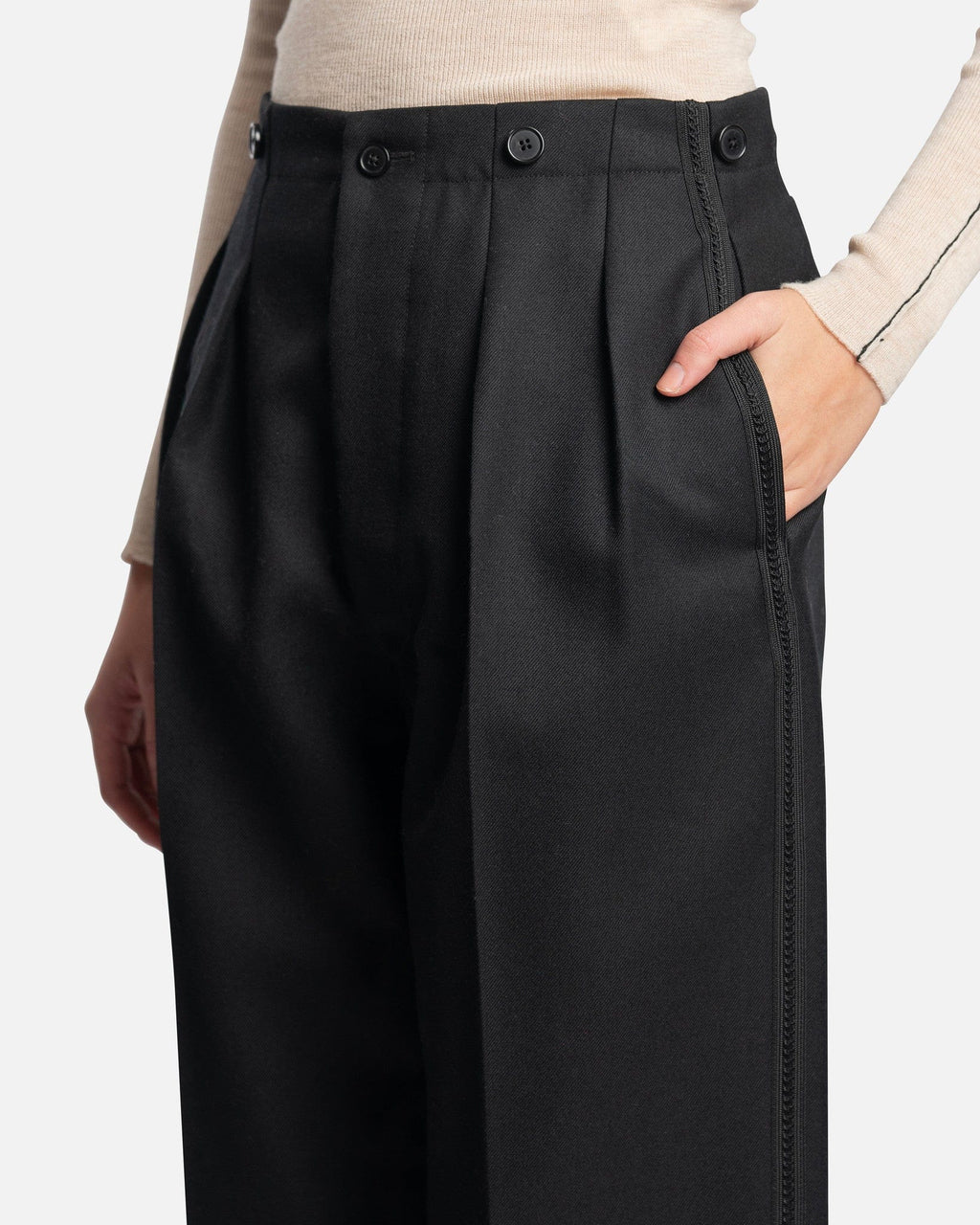 Оригінальна Wide Legged Trousers In Black Maison margiela – збільшений вид