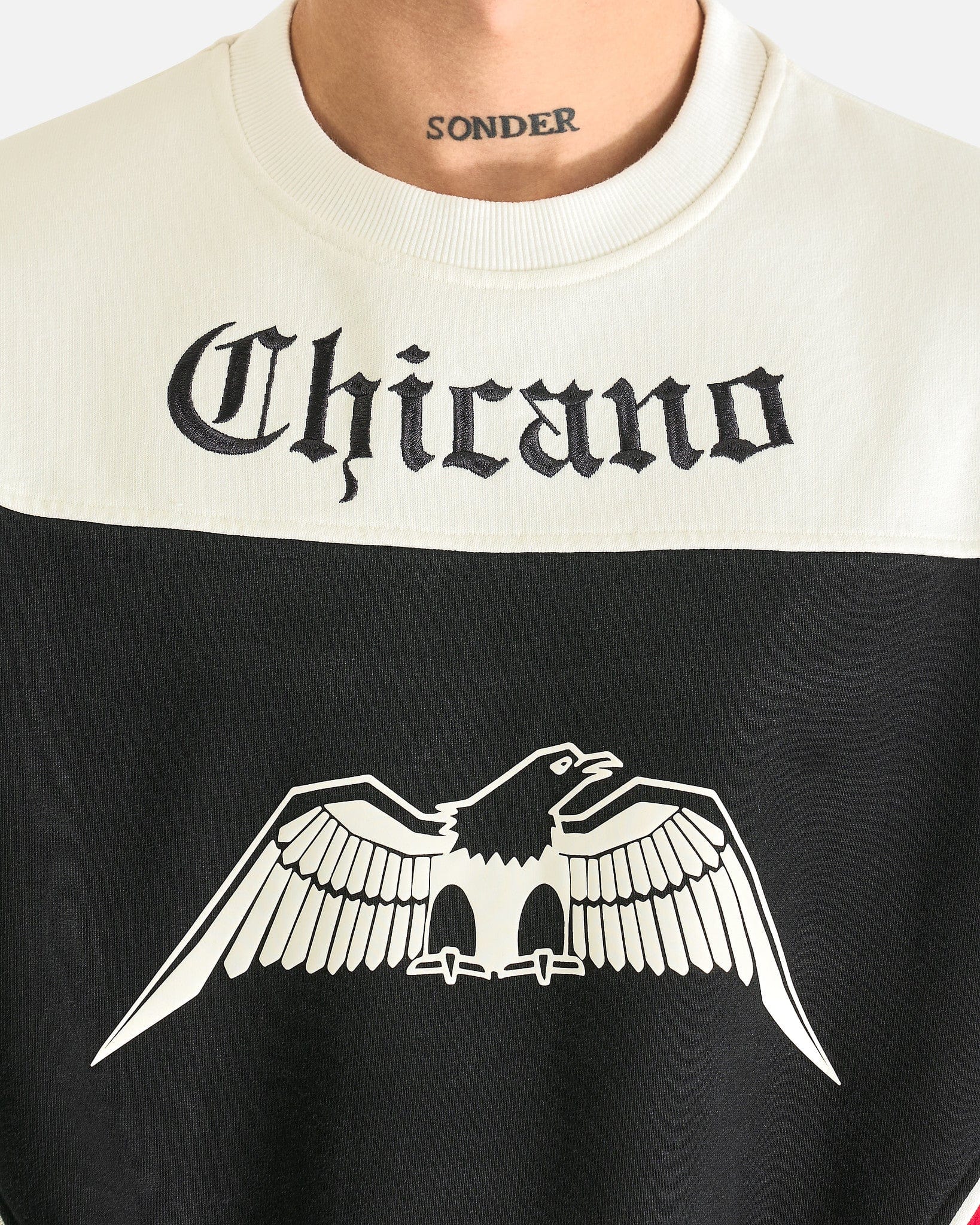 Willy Chavarria Chicano Fleece Crewneck In Off White Adidas – Гарантія оригінальності – збільшений вид - ADIDAS