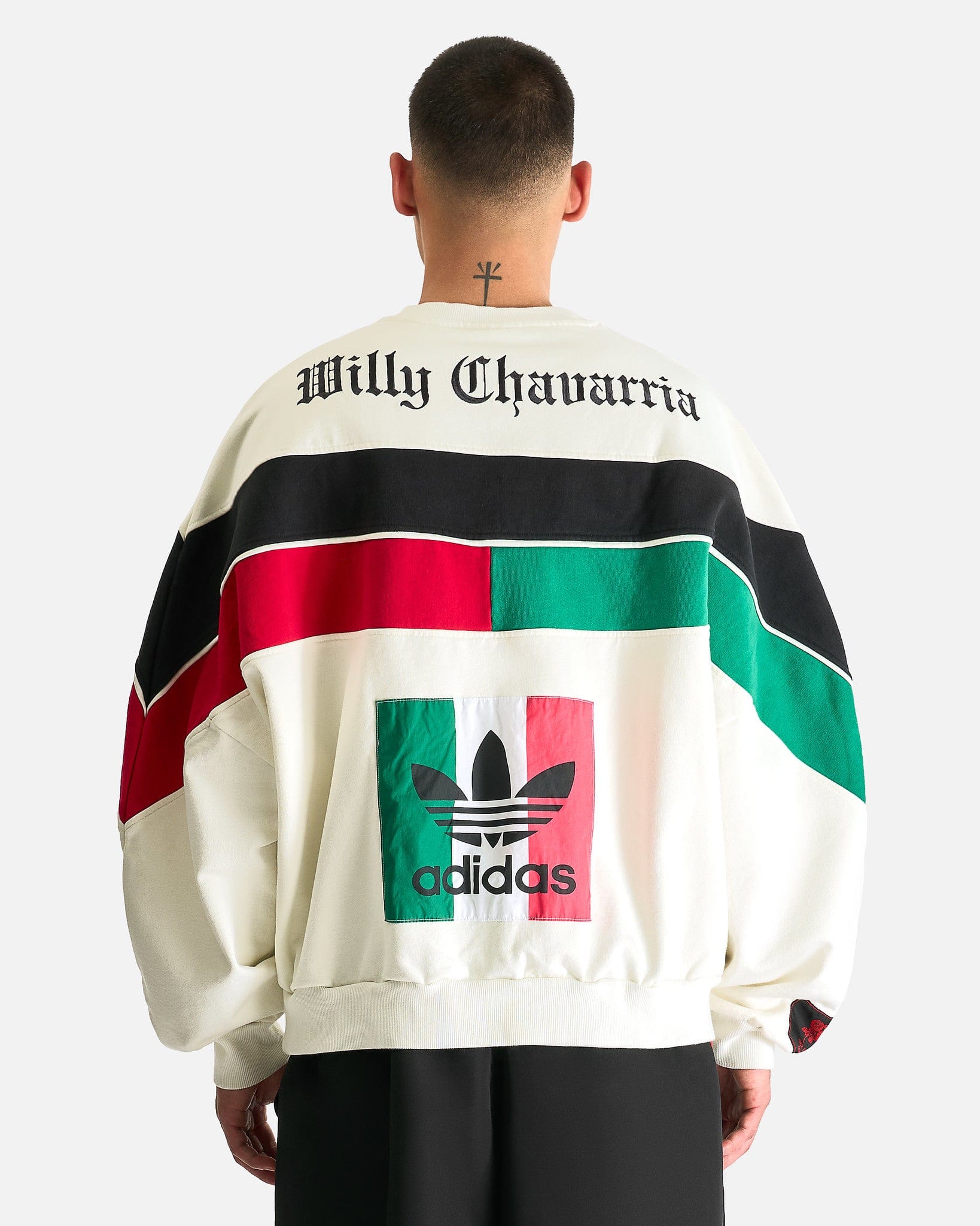 Willy Chavarria Chicano Fleece Crewneck In Off White Adidas – Гарантія оригінальності – детальний вид - ADIDAS