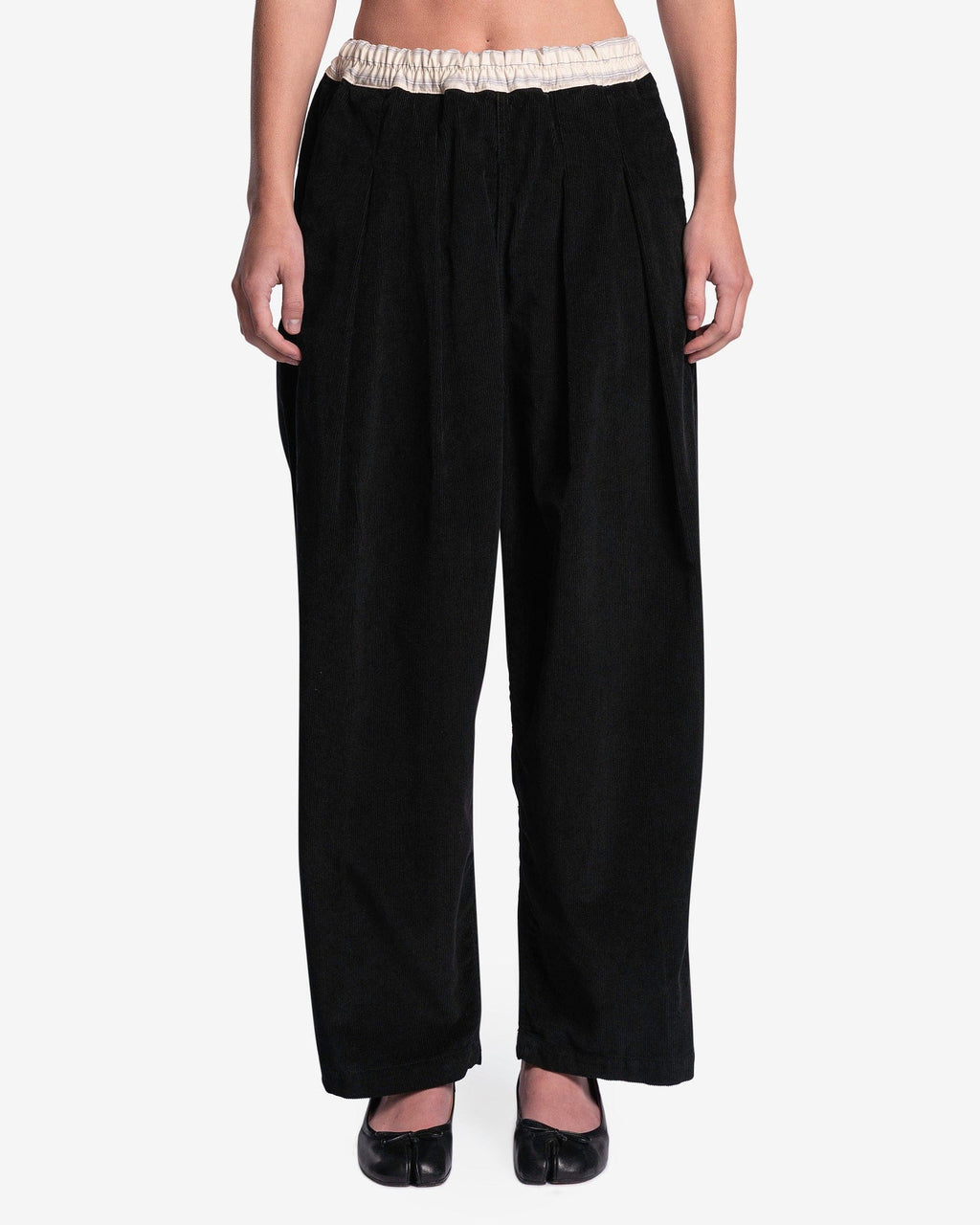 Womens Contrast Corduroy Trousers In Black Maison margiela оригінал – Купити в Україні – боковий вид