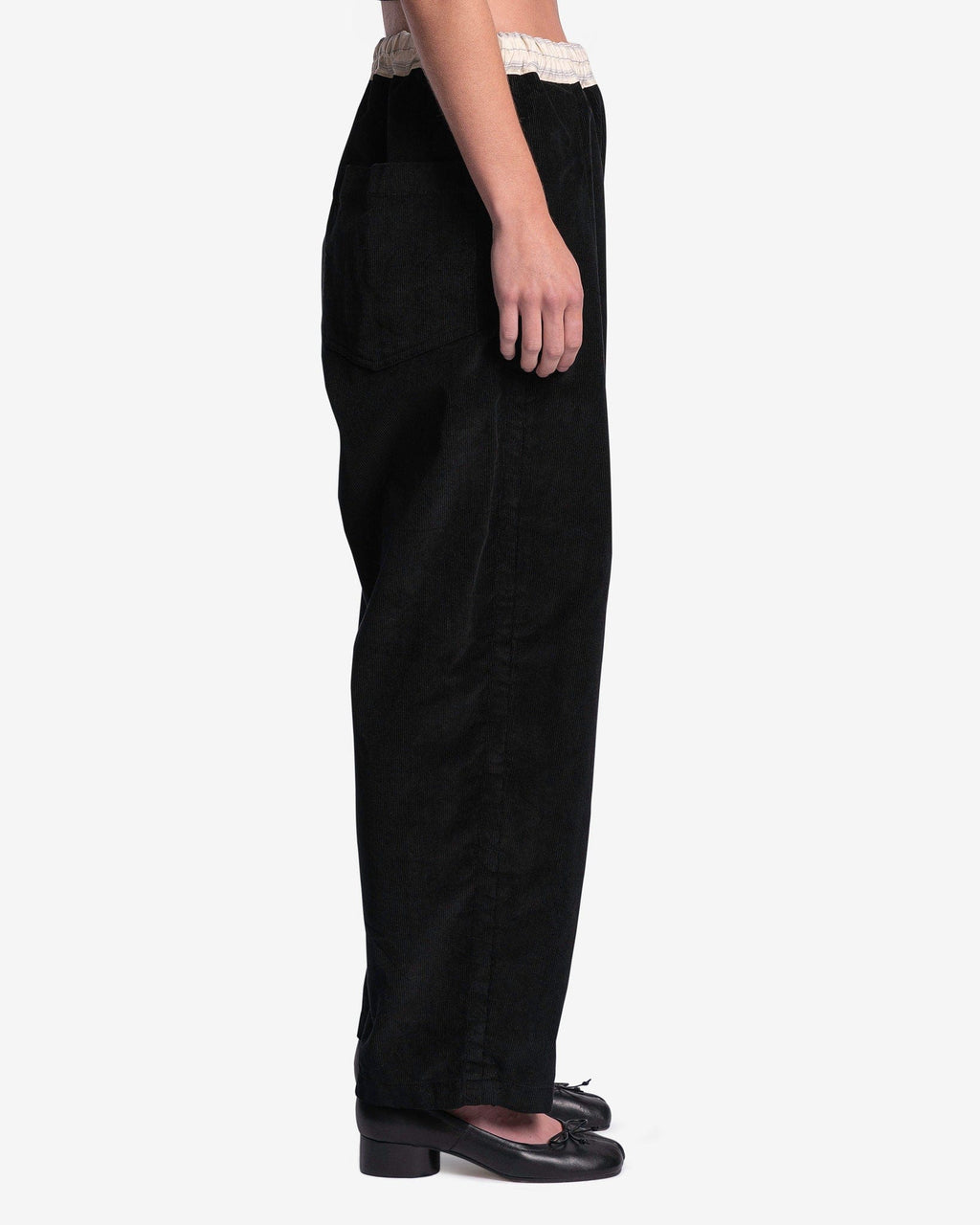 Womens Contrast Corduroy Trousers In Black Maison margiela оригінал – Купити в Україні – вид ззаду
