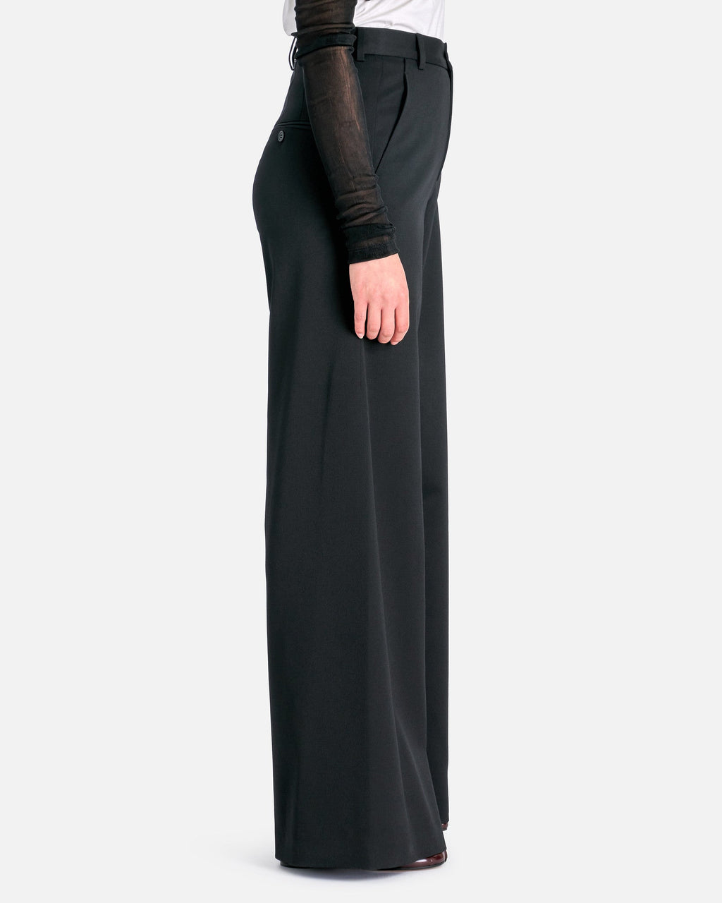 Wool Asymmetrical Pin Pants In Black Maison margiela оригінал – Купити в Україні – вид ззаду