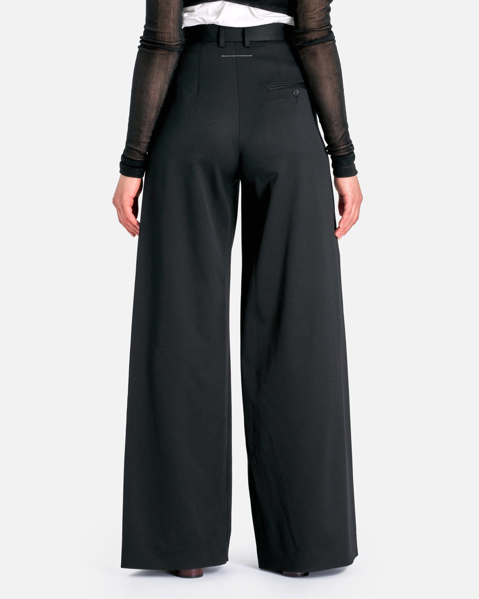 Wool Asymmetrical Pin Pants In Black Maison margiela оригінал – Купити в Україні – детальний вид