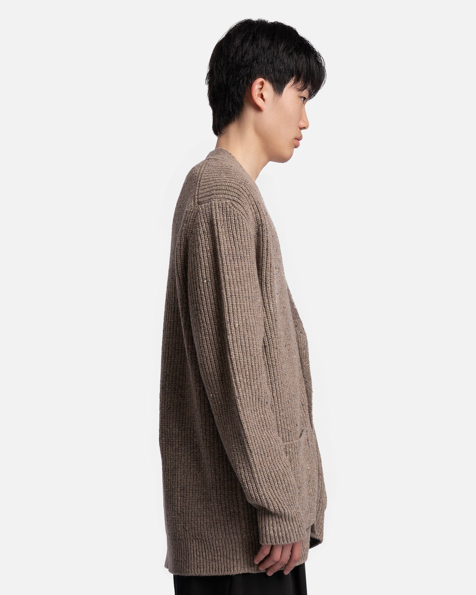 Оригінальна Wool Cardigan In Walnut Maison margiela – вид ззаду