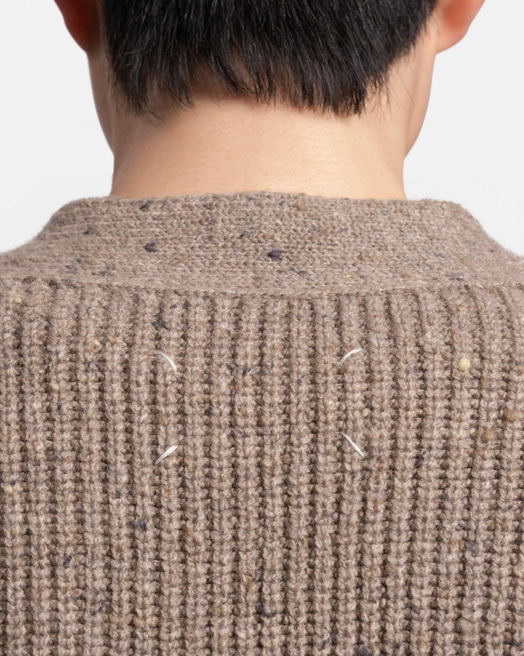 Оригінальна Wool Cardigan In Walnut Maison margiela – збільшений вид