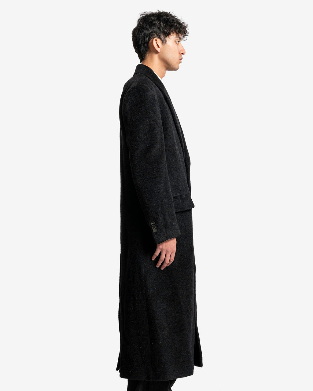Wool Coat In Black Maison margiela – Гарантія оригінальності – вид ззаду