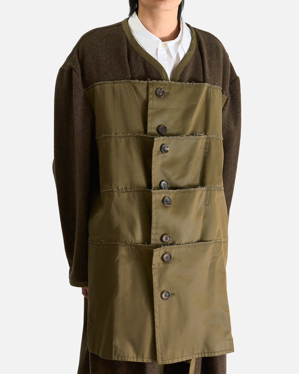 Wool Liner Coat In Khaki Comme des garcons оригінал – Купити в Україні – збільшений вид