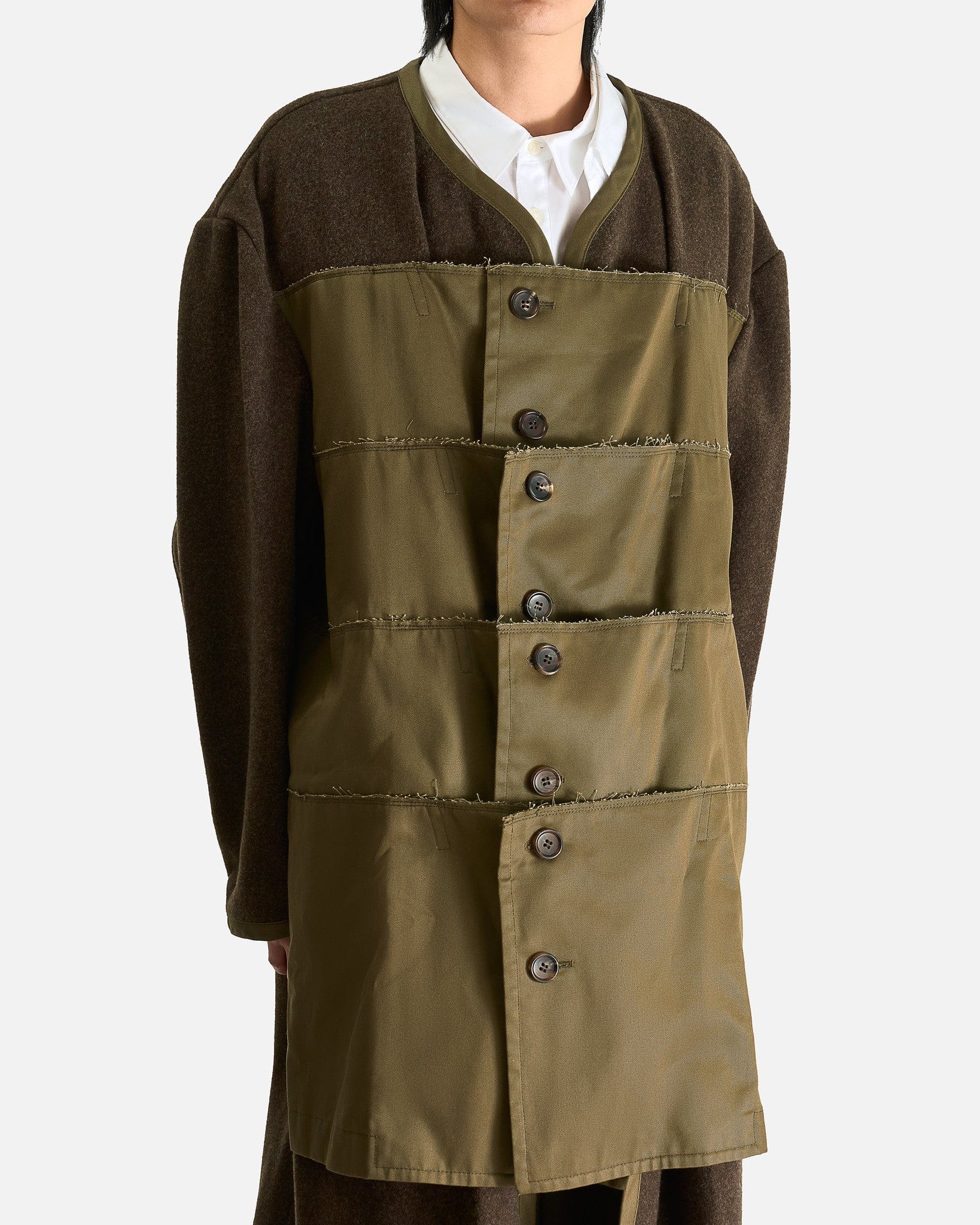 Wool Liner Coat In Khaki Comme des garcons оригінал – Купити в Україні – збільшений вид