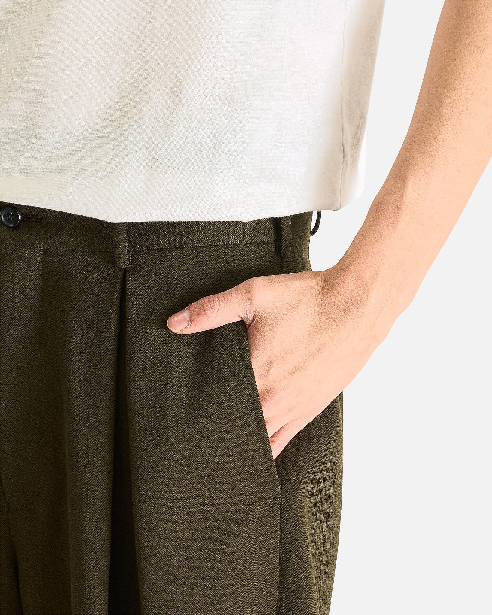 Wool Pants In Khaki Comme des garcons – Гарантія оригінальності – збільшений вид