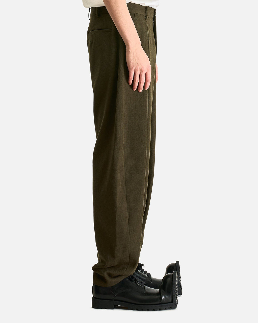 Wool Pants In Khaki Comme des garcons – Гарантія оригінальності – вид ззаду