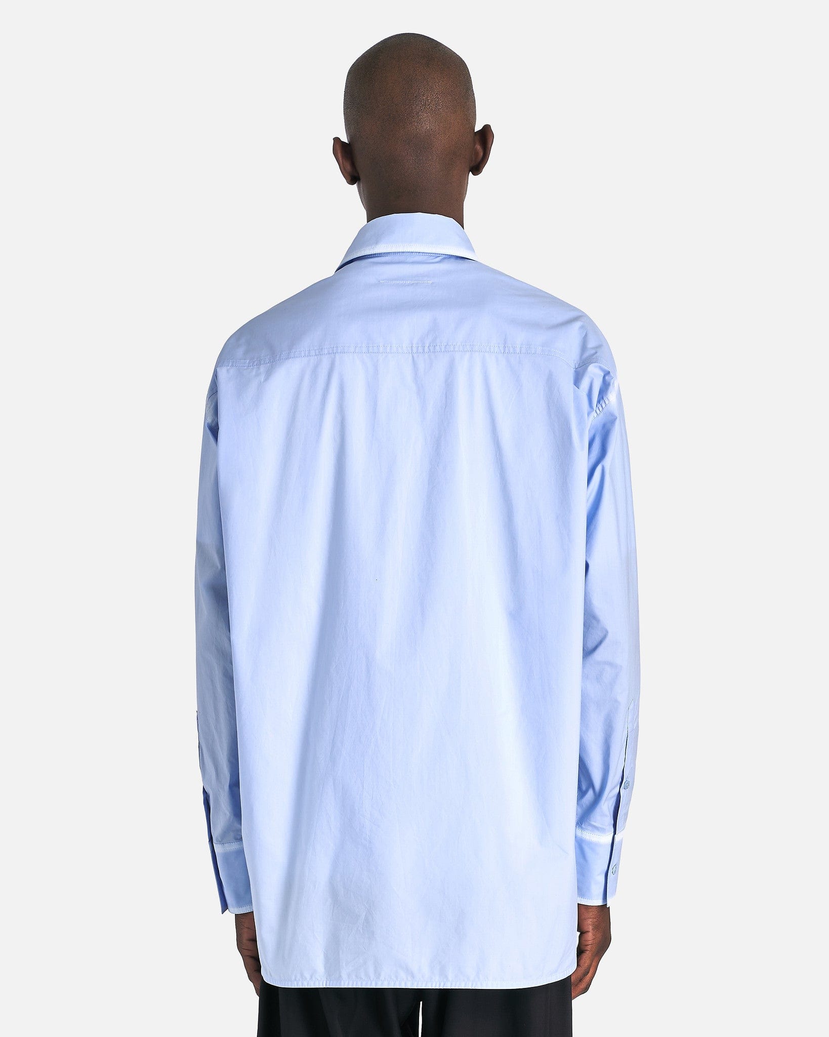 Оригінальна Worn Effect Poplin Shirt In Light Blue Maison margiela – детальний вид