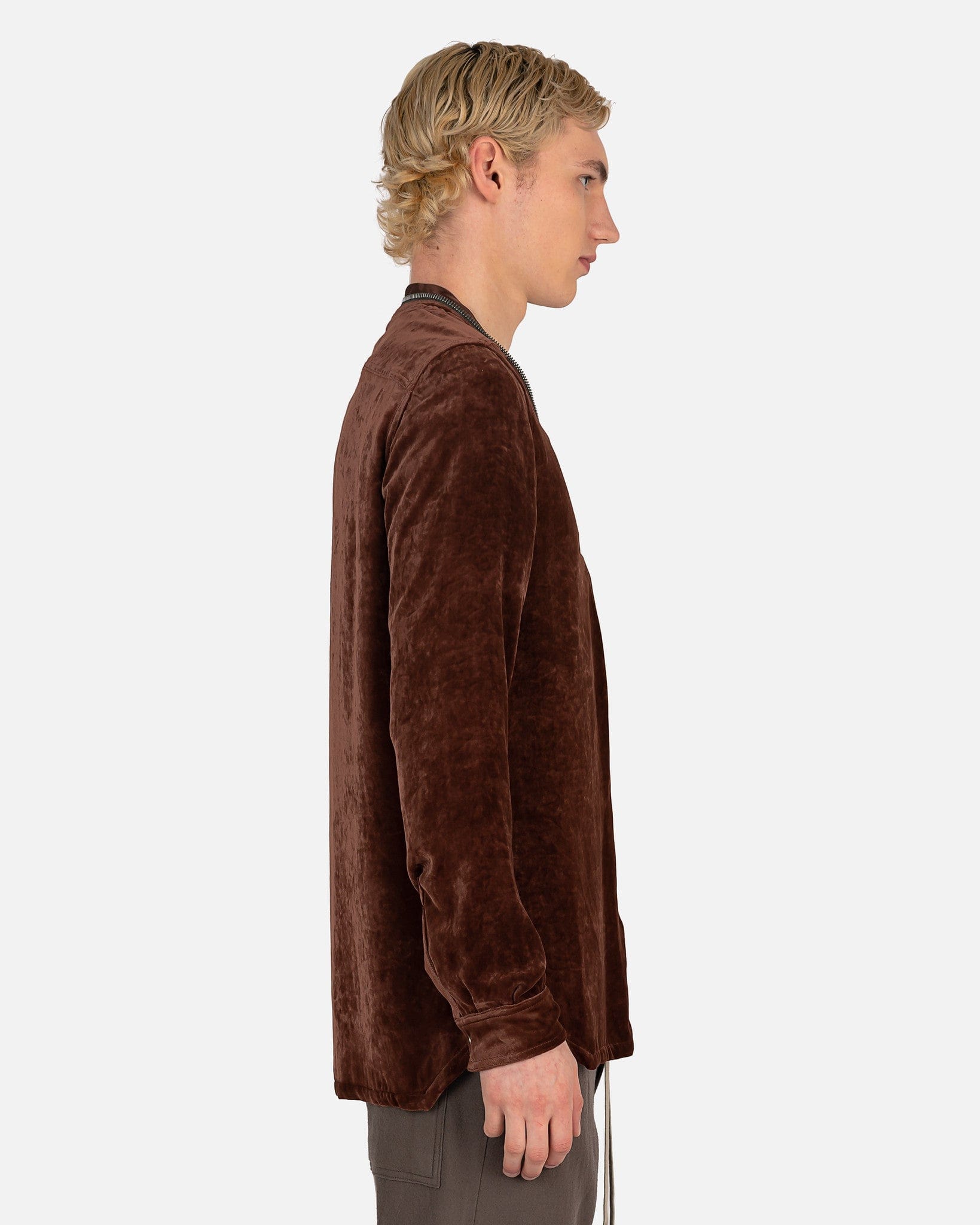 Zip Larry Shirt In Macassar Rick owens оригінал – Купити в Україні – вид ззаду