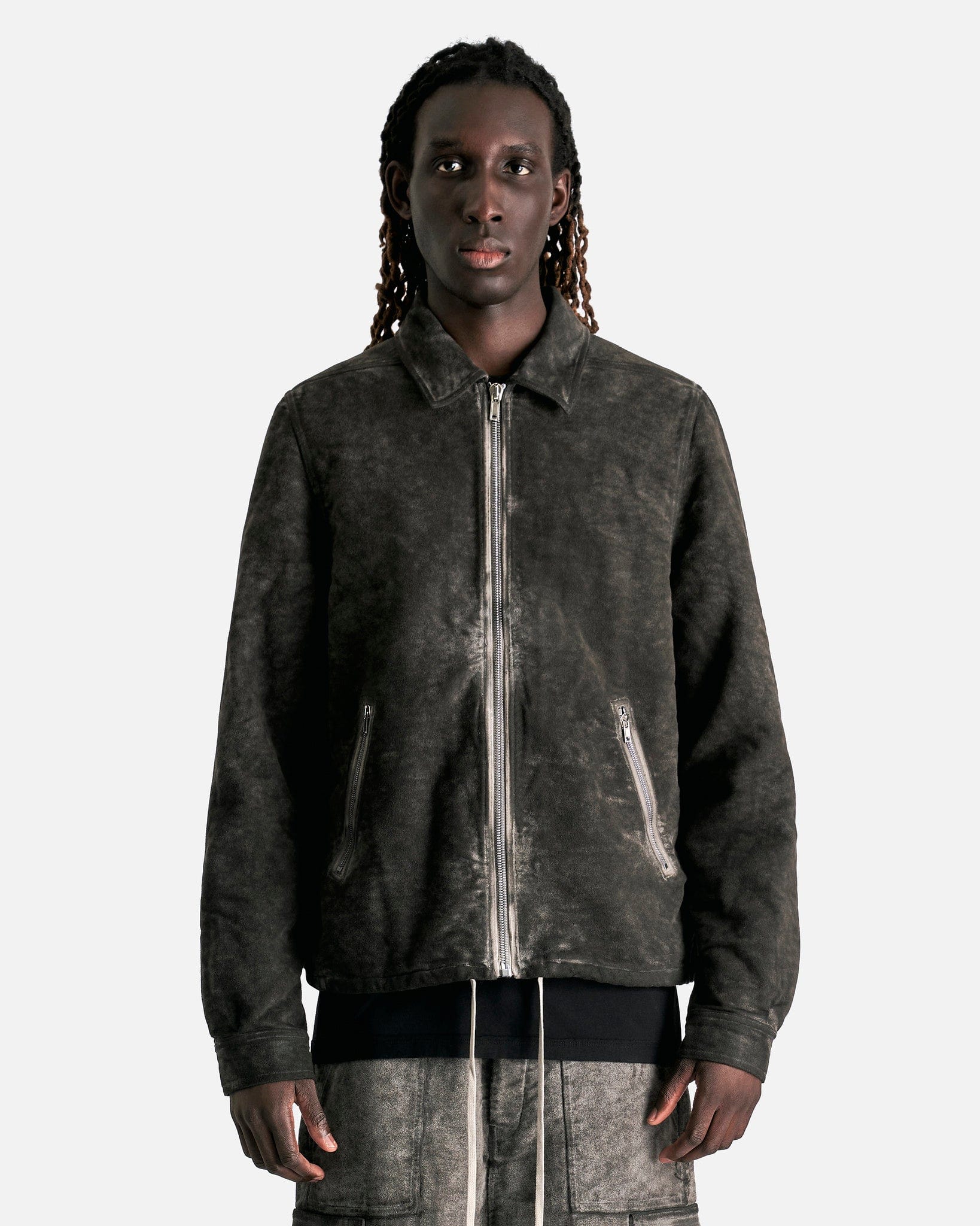 Zipfront Jacket In Dusk Rick owens оригінал – Купити в Україні – боковий вид