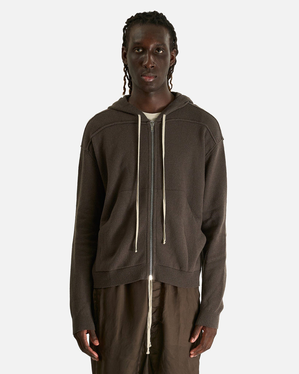 Zipped Hoodie In Darkdust Rick owens оригінал – Купити в Україні – боковий вид