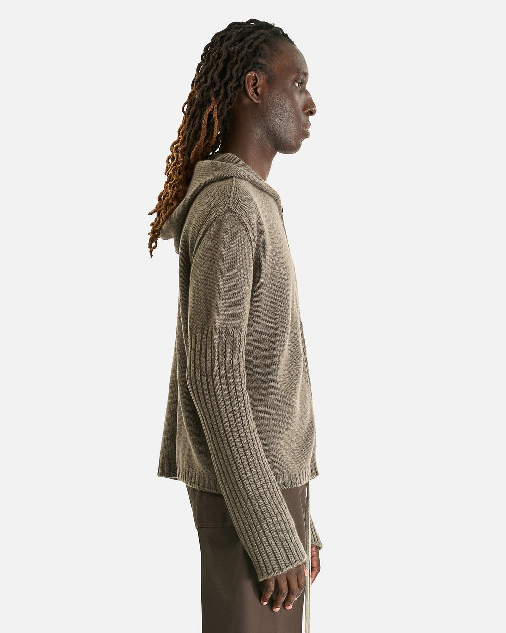 Оригінальна Zipped Hoodie In Dust Rick owens – вид ззаду