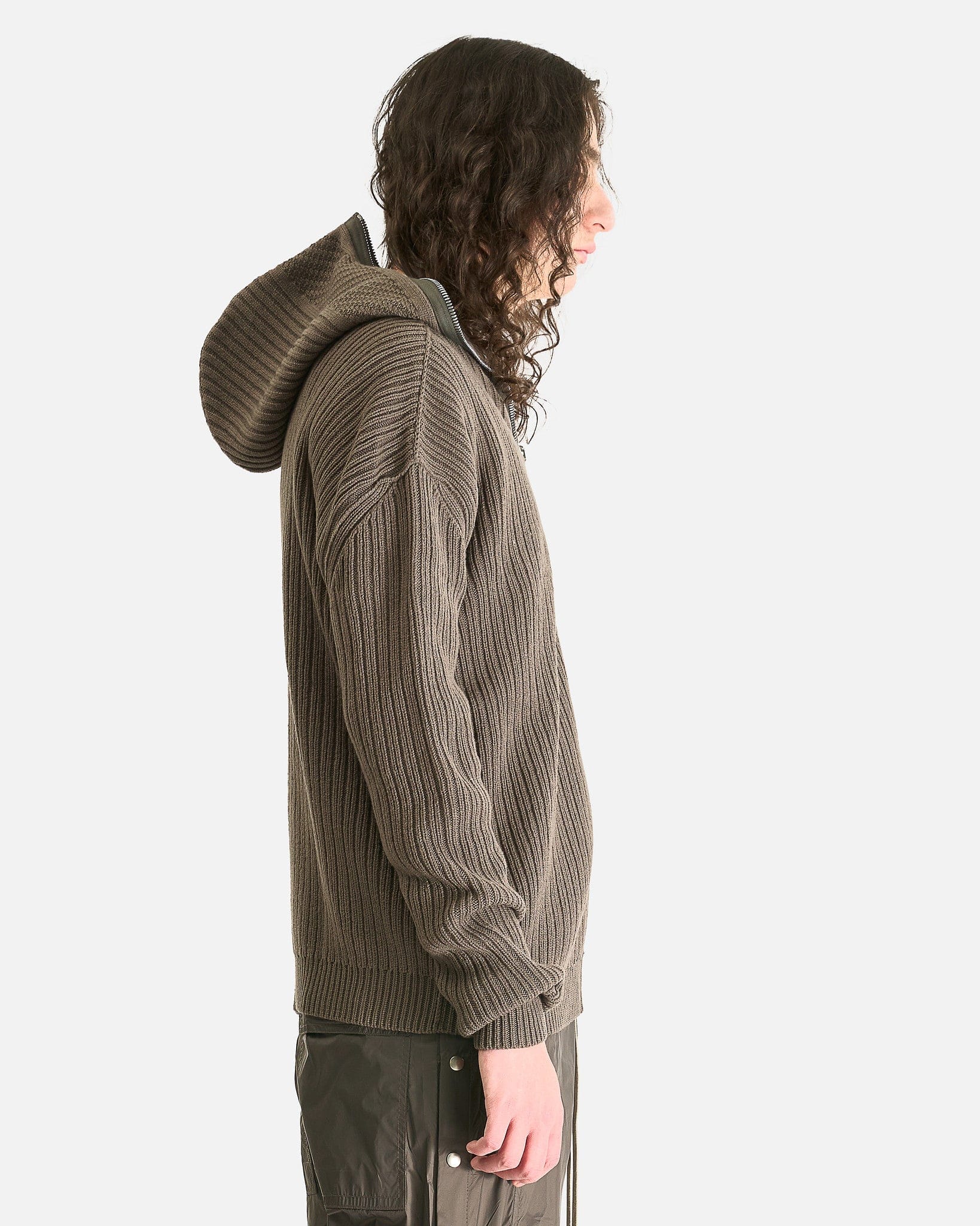 Оригінальна Zipped Hoodie In Dust Rick owens – вид ззаду